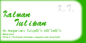 kalman tulipan business card